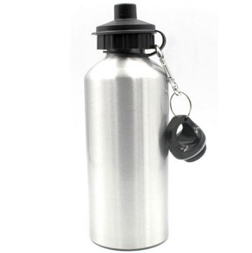 Aluminium Bottle 600ml 2 lid- White