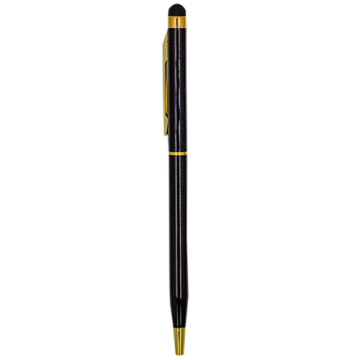 Aluminium Slim Pen with Stylus- Black Gold
