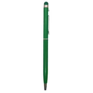 Aluminum Slim Pen with Stylus- Green