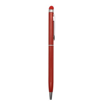 Aluminium Slim Pen with Stylus- Red