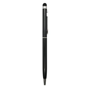 Aluminium Slim Pen with Stylus- Black