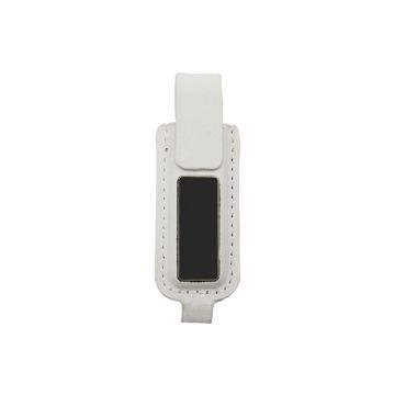 Leather USB light-up logo- White- 16GB-White