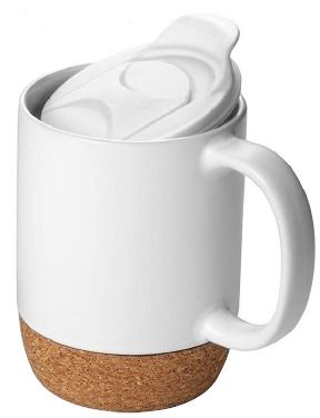 Ceramic mug with Cork bottom- White