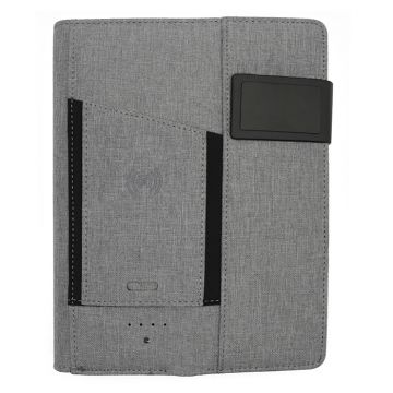 Fabric Organizer- With Powerbank 4000mAh and Wireless charger- Light Grey