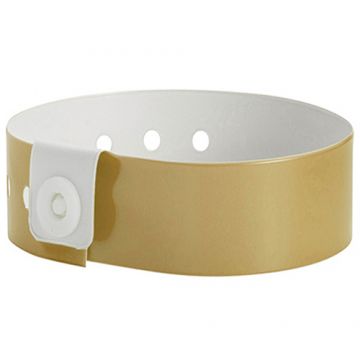 Wide Face PVC Wristbands- Gold