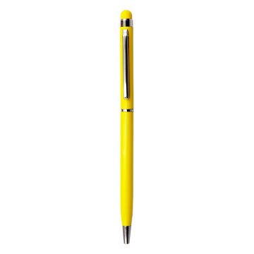 Aluminium Slim Pen with Stylus- Yellow