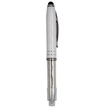 Metal Pen Model 11 with LED Light- White