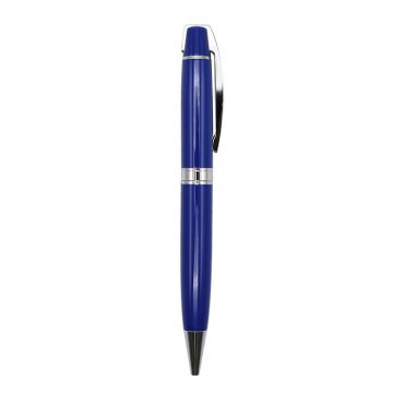 Metal Pen Model 2- Blue with Silver Trim