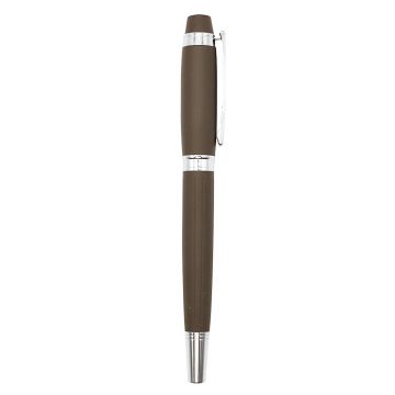 Metal Pen Model 9 Rubber coated Cap Model- Brown