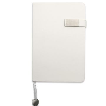 Notebook A5 PU Magnetic Loop- White