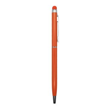 Aluminium Slim Pen with Stylus- Orange