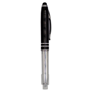 Metal Pen Model 11 with LED Light- Black-Black