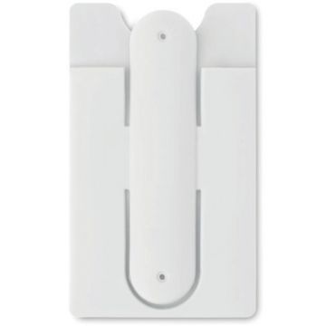 Silicon Card Holder with Mobile Holder- White