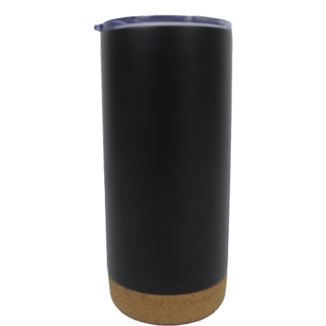 Steel mug with Cork Bottom- Black