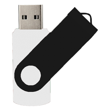 Swivel USB with Black Plate 16GB- White
