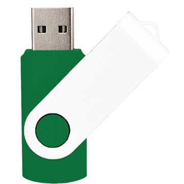 Swivel USB with White Plate 16GB- Green