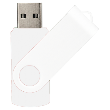 Swivel USB with White Plate 16GB- White