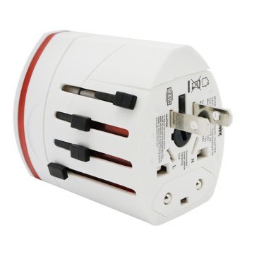 Universal Power Adapter Model 1- White with Red Light