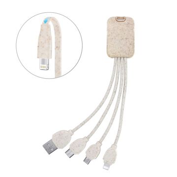 Wheat straw 4 in 1 Charging cable
