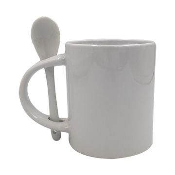 Mug White Sublimation with Spoon