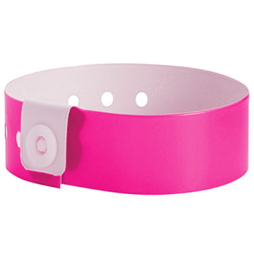 Wide Face PVC Wristbands- Pink